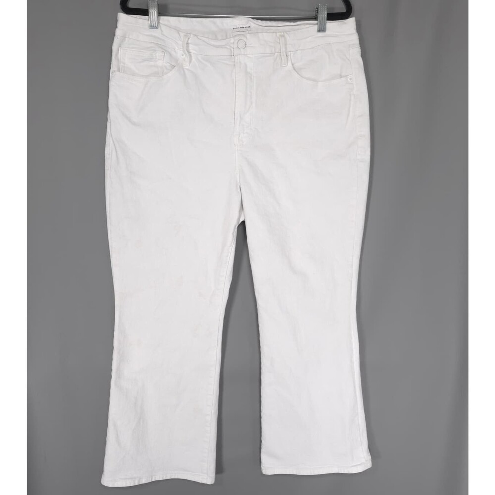 GOOD AMERICAN‎ Women's Jeans White Bootcut Flare 18 High Rise Stretch GLCMB046T